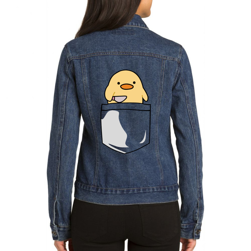 Duck With A Sword (6) Ladies Denim Jacket by cm-arts | Artistshot