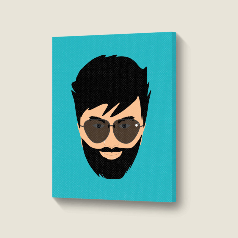 Bearded Face Portrait Canvas Print | Artistshot