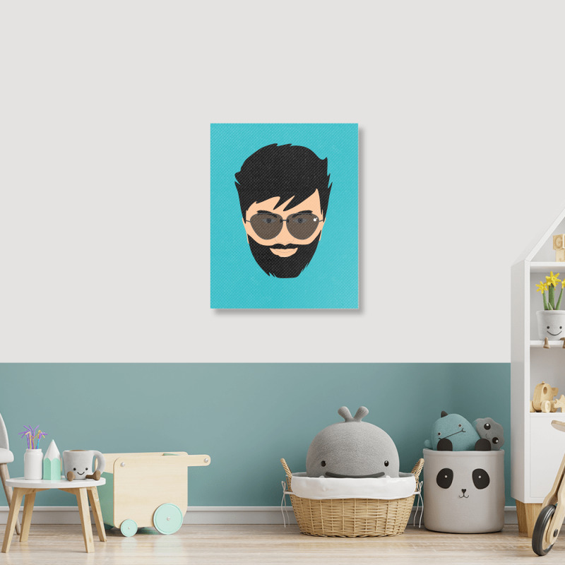 Bearded Face Portrait Canvas Print | Artistshot