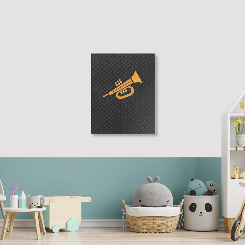 Vector Trumpet Illustration Portrait Canvas Print | Artistshot