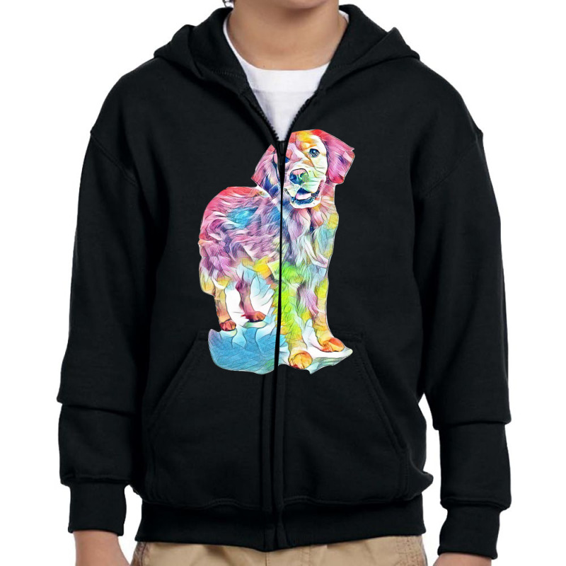 Golden Retriever Youth Zipper Hoodie by Kemnabi | Artistshot