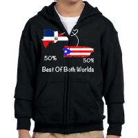 Half Puerto Rican Half Dominican Flag Map Combined Pr Rd T Shirt Youth Zipper Hoodie | Artistshot