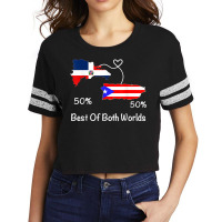 Half Puerto Rican Half Dominican Flag Map Combined Pr Rd T Shirt Scorecard Crop Tee | Artistshot