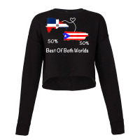 Half Puerto Rican Half Dominican Flag Map Combined Pr Rd T Shirt Cropped Sweater | Artistshot