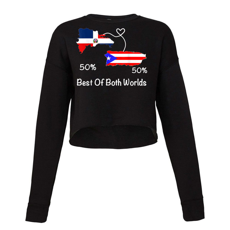 Half Puerto Rican Half Dominican Flag Map Combined Pr Rd T Shirt Cropped Sweater by cm-arts | Artistshot