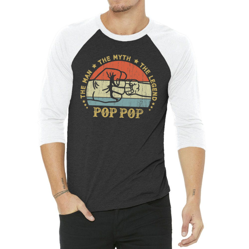 Pop Pop   Gif For Pop Pop Grandpa Fahers Day Gif 3/4 Sleeve Shirt | Artistshot