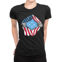 Micronesian American Blood Inside Me   Country Flags T Shirt Ladies Fitted T-shirt | Artistshot