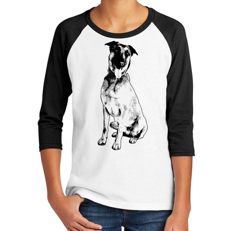 Belgian Malinois Dog Breed Tongue Out Belgian Shepherd Funny T Shirt Youth 3/4 Sleeve by cm-arts | Artistshot