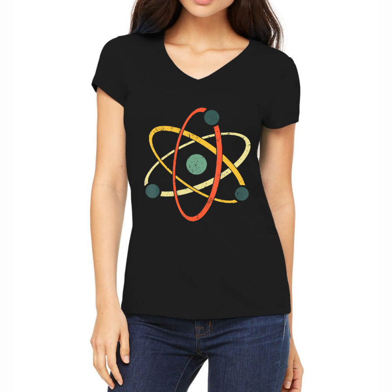 Cool Atom Art Men Women Biology Physics Chemistry Teacher Women's V-Neck T-Shirt by kentuckykonpha9 | Artistshot