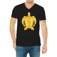 Gemstones Turtle Illustration, Adult Coloring Page Turtle Drawing, Gem V-neck Tee | Artistshot