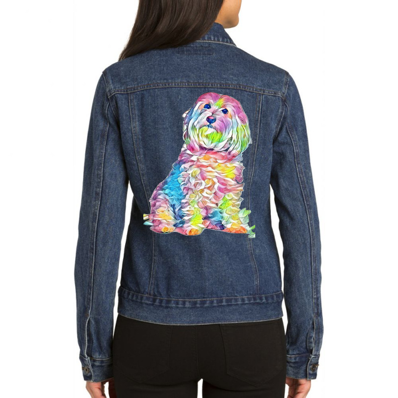 Foxtails In A Dog's Throat Ladies Denim Jacket by Kemnabi | Artistshot