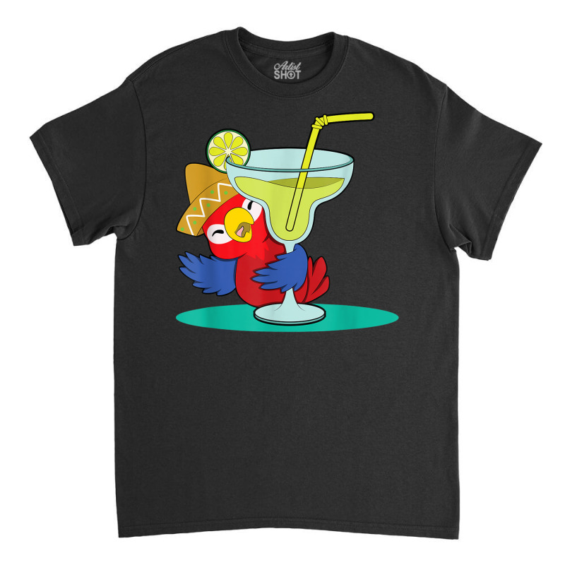 Tropical Summer Vacation Birds Parrots Drinking Margarita T Shirt Classic T-shirt by cm-arts | Artistshot