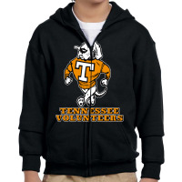 Vintage Tennessee Vols Mascot - Front And Back Design Youth Zipper Hoodie | Artistshot