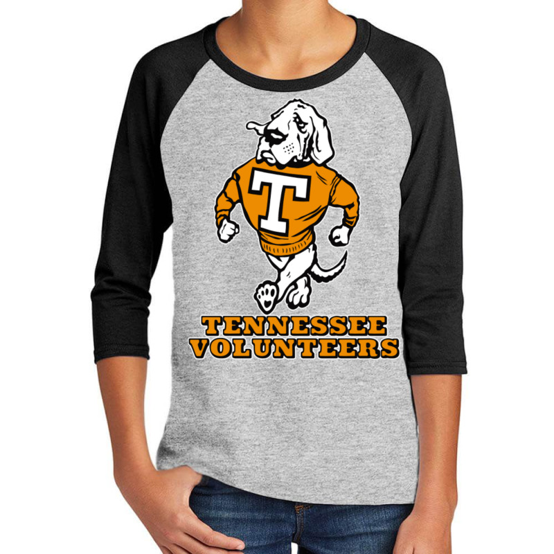 Vintage Tennessee Vols Mascot - Front And Back Design Youth 3/4 Sleeve by cm-arts | Artistshot