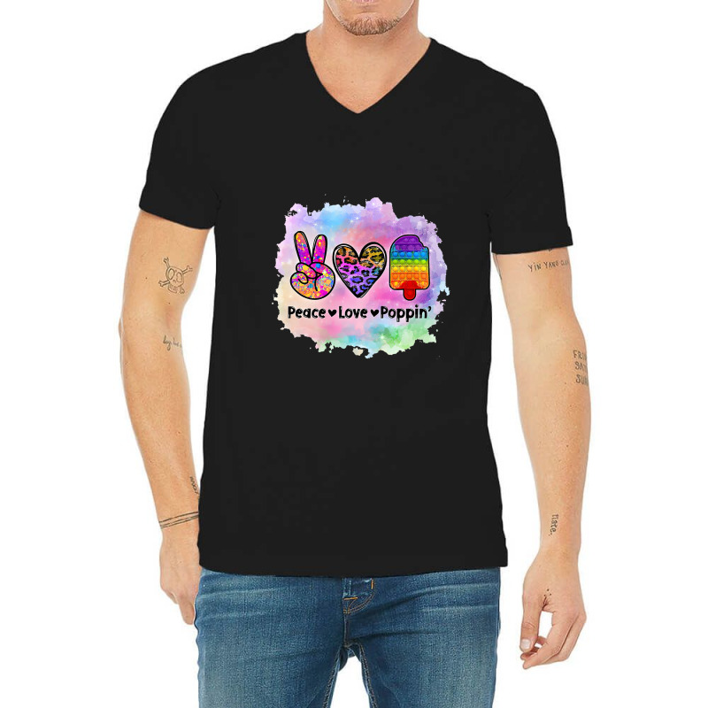 Peace Love Poppin Anti Stress Simply 1 V-neck Tee | Artistshot