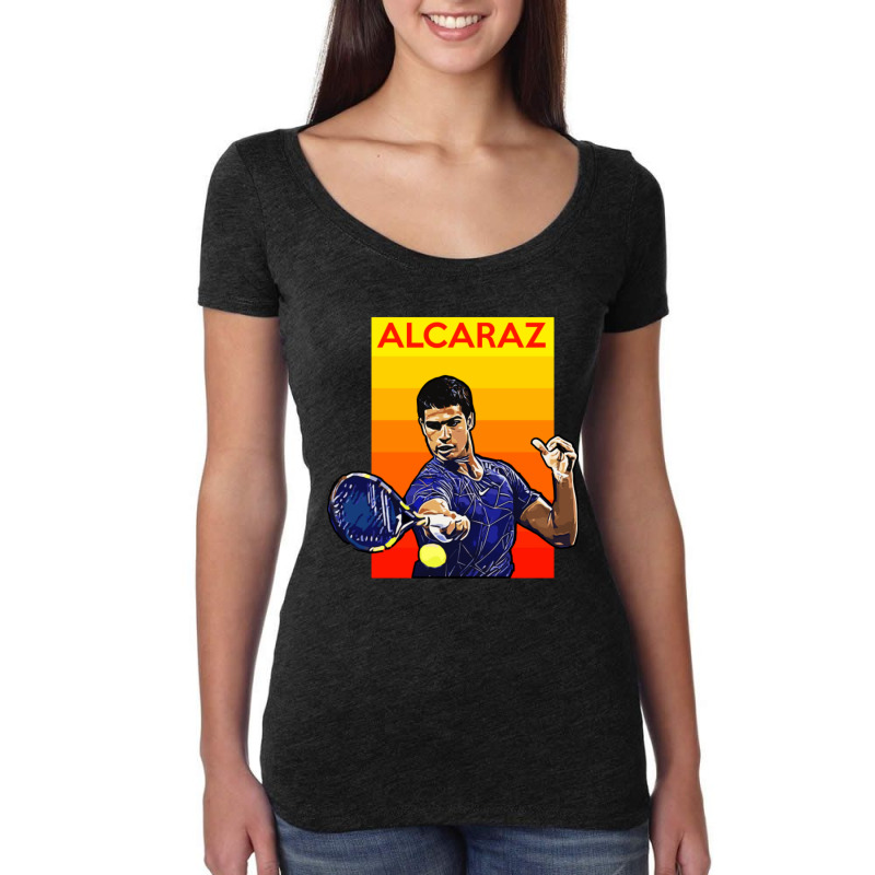 Carlos Alcaraz Tennis Champion Women's Triblend Scoop T-shirt by cm-arts | Artistshot