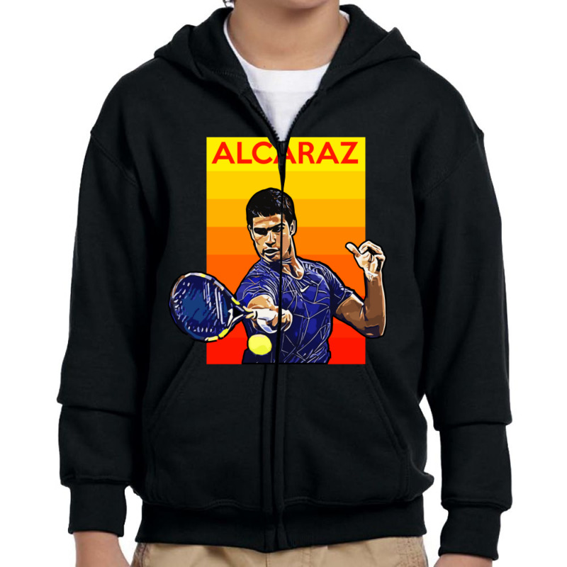 Carlos Alcaraz Tennis Champion Youth Zipper Hoodie by cm-arts | Artistshot