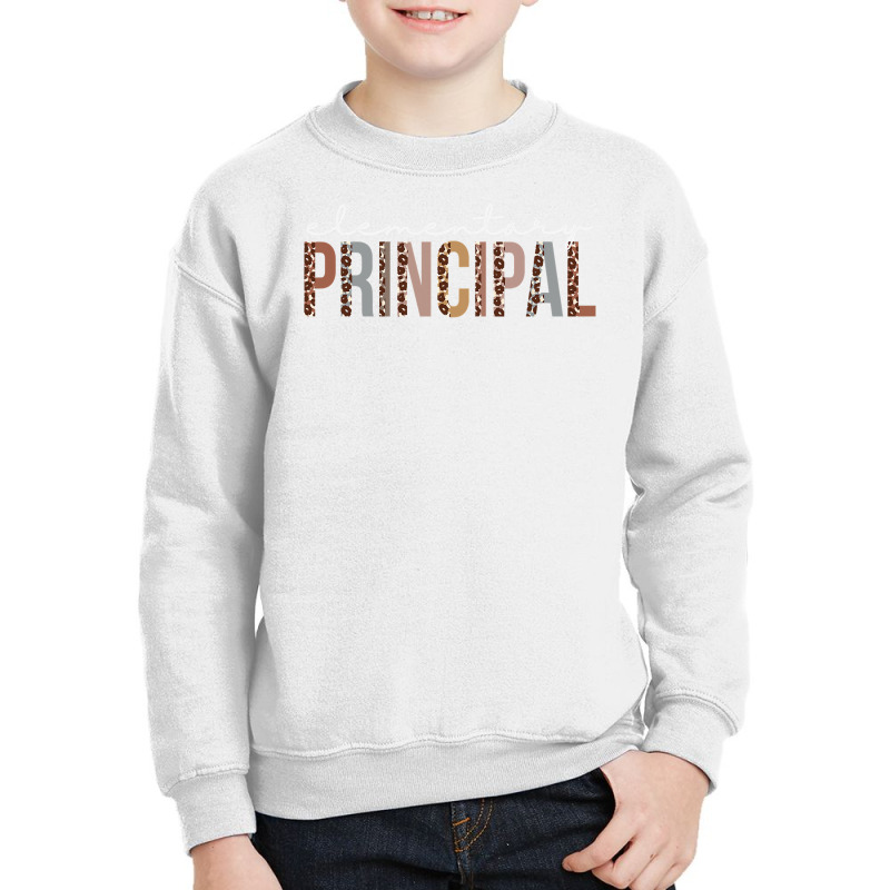 Elementary Principal Leopard Appreciation For Women For Work Youth Sweatshirt by badieu97 | Artistshot