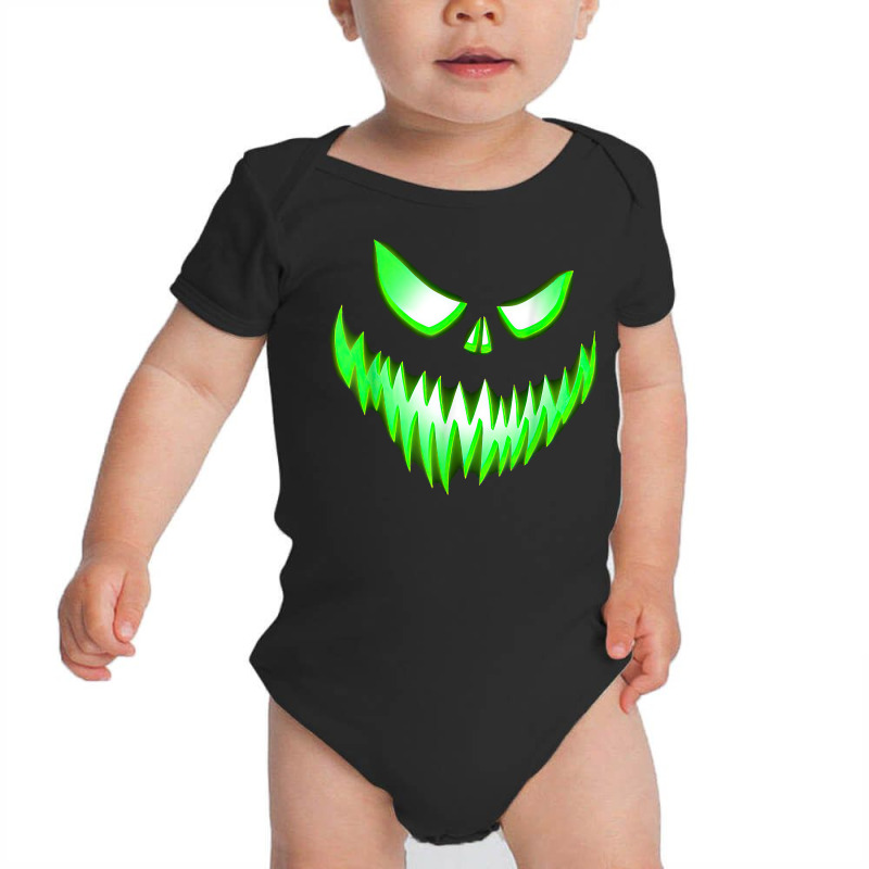 Jack O Lantern Scary Green Face Halloween T Shirt Baby Bodysuit | Artistshot