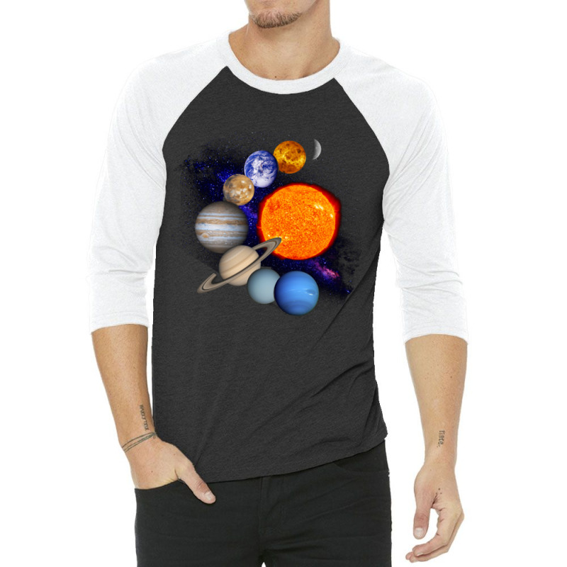 Solar System Sun Planets Milky Way Galaxy Science Sweatshirt 3/4 Sleeve Shirt by cm-arts | Artistshot