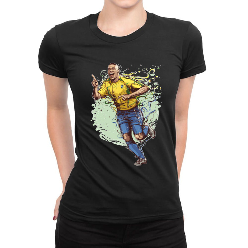 Pop Art Football Star Ladies Fitted T-Shirt by DawnYerge-Gialanella | Artistshot