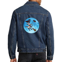 Pop Socke Anime Neko Wich Men Denim Jacket | Artistshot