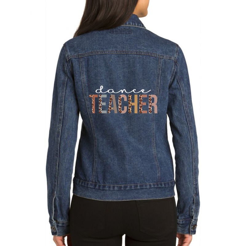 Dance Teacher Leopard Appreciation For Work Ladies Denim Jacket by kentuckykonpha9 | Artistshot