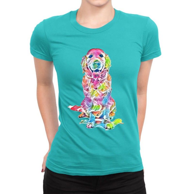 Golden Retriever Ladies Fitted T-Shirt by Kemnabi | Artistshot