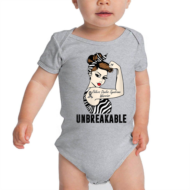 Womens Ehlers Danlos Syndrome Warrior Unbreakable Strong Woman V Neck Baby Bodysuit | Artistshot