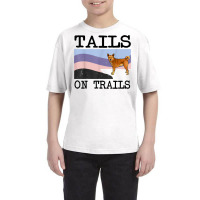 Canaan Dog Tails On Trails Funny Dog Hiking T Shirt Youth Tee | Artistshot