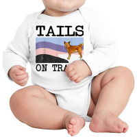 Canaan Dog Tails On Trails Funny Dog Hiking T Shirt Long Sleeve Baby Bodysuit | Artistshot