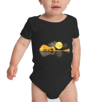 Guitar Nature Moon Retro Style Guitarist Acoustic Guitar Baby Bodysuit | Artistshot