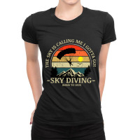 Skydiving Adventures Sky Is Calling Parachutes On Vintage Sunset Retro Ladies Fitted T-shirt | Artistshot