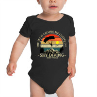 Skydiving Adventures Sky Is Calling Parachutes On Vintage Sunset Retro Baby Bodysuit | Artistshot