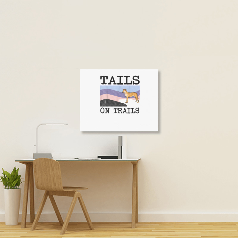 Chinook Tails On Trails Funny Dog Hiking T Shirt Landscape Canvas Print | Artistshot