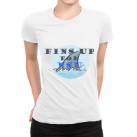 Fins Up For Nsu Ladies Fitted T-shirt | Artistshot