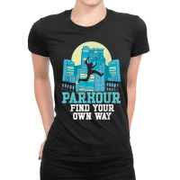 Parkour Free Running Training Traceur Freerunner Jumping T Shirt Ladies Fitted T-shirt | Artistshot