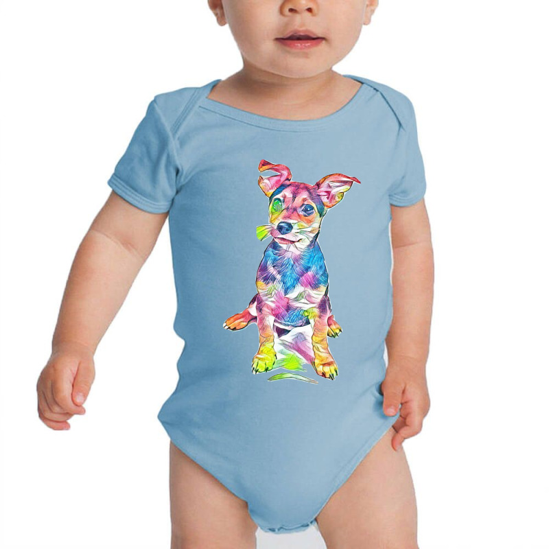 Dog With Perky Ears Baby Bodysuit by Kemnabi | Artistshot