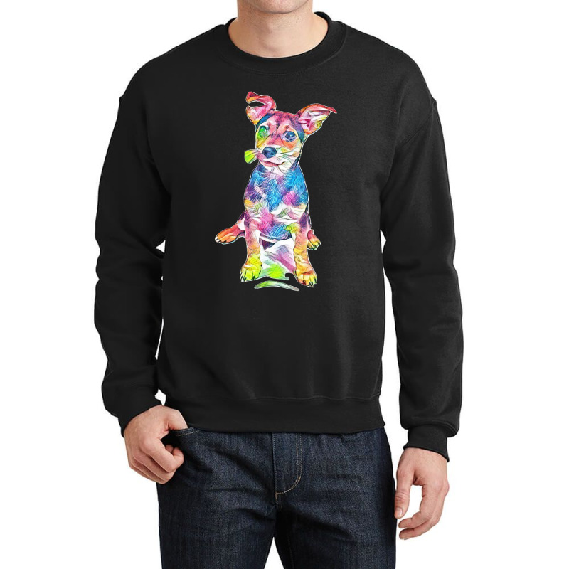 Dog With Perky Ears Crewneck Sweatshirt by Kemnabi | Artistshot