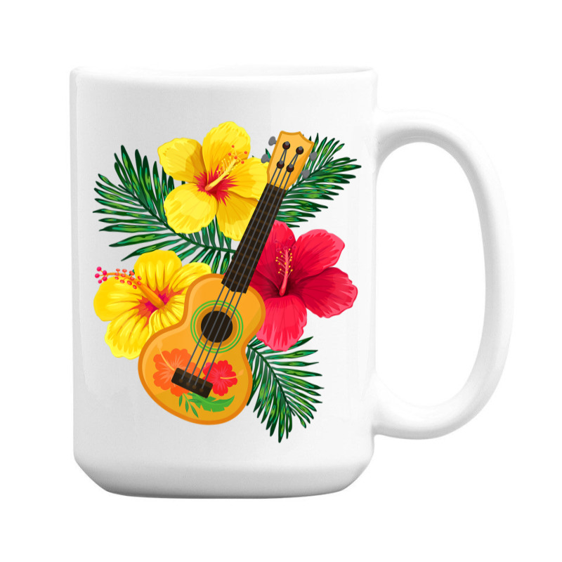 Hawaiian Ukulele Lute Guitar Hibiscus 15 Oz Coffee Mug | Artistshot