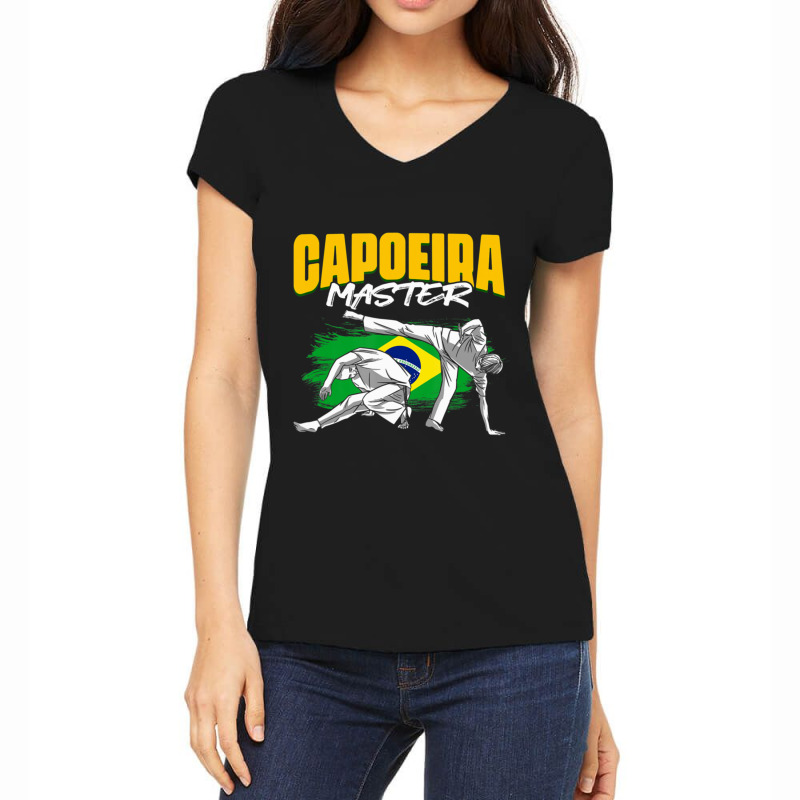 Capoeira Master Fight Mixed Martial Arts Women's V-Neck T-Shirt by cm-arts | Artistshot