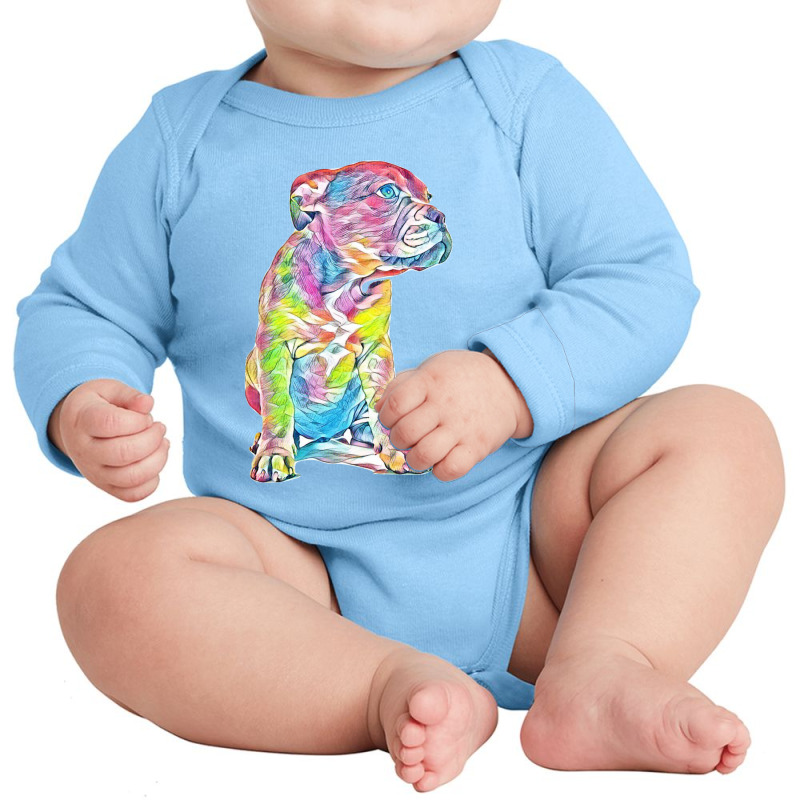 Pit Bull Long Sleeve Baby Bodysuit by Kemnabi | Artistshot