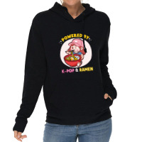 Powered By K Pop And Ramen Japanese Noodles Korean Kpop Novely Lightweight Hoodie | Artistshot