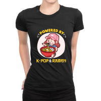 Powered By K Pop And Ramen Japanese Noodles Korean Kpop Novely Ladies Fitted T-shirt | Artistshot