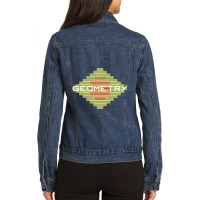 Geometry Aesthetic High Contrast Ladies Denim Jacket | Artistshot