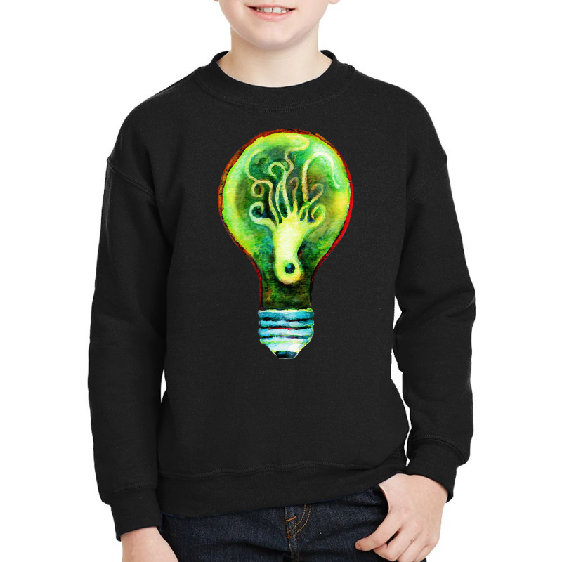 Octopus In A Lightbulb, Octopus In A Lightbulb Art, Octopus In A Light Youth Sweatshirt by SHOODOD | Artistshot