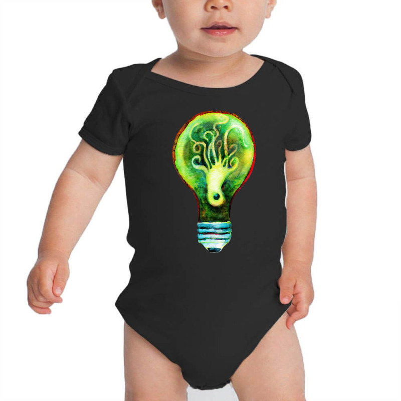 Octopus In A Lightbulb, Octopus In A Lightbulb Art, Octopus In A Light Baby Bodysuit by SHOODOD | Artistshot