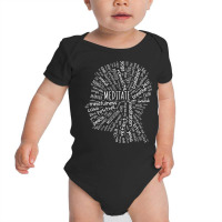 Meditate Mindfulness Zen Buddha Yoga Wordart T Shirt Baby Bodysuit | Artistshot