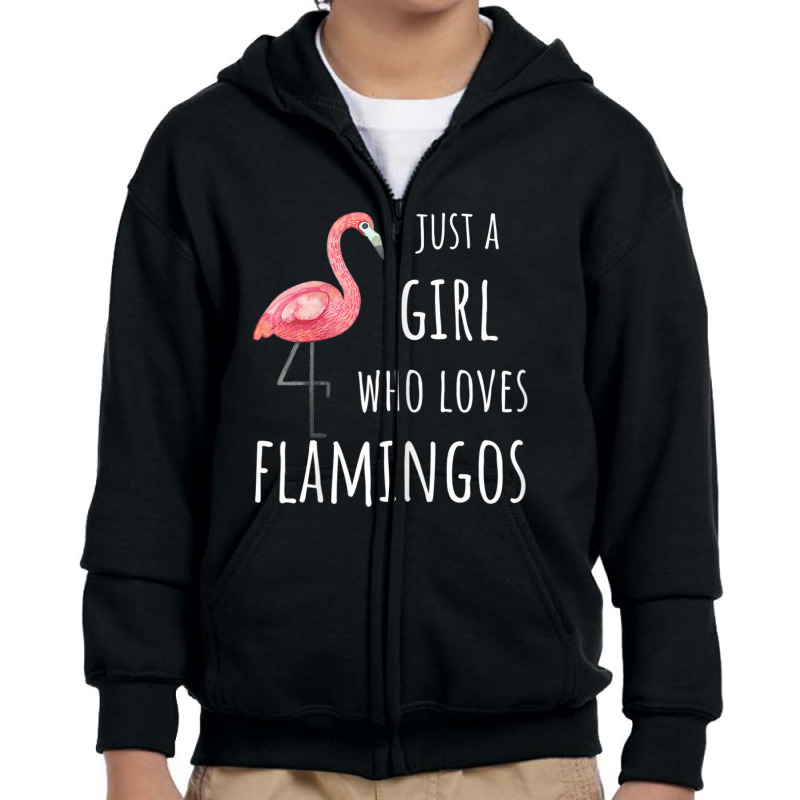 Funny Just A Girl Who Loves Flamingos Youth Zipper Hoodie | Artistshot