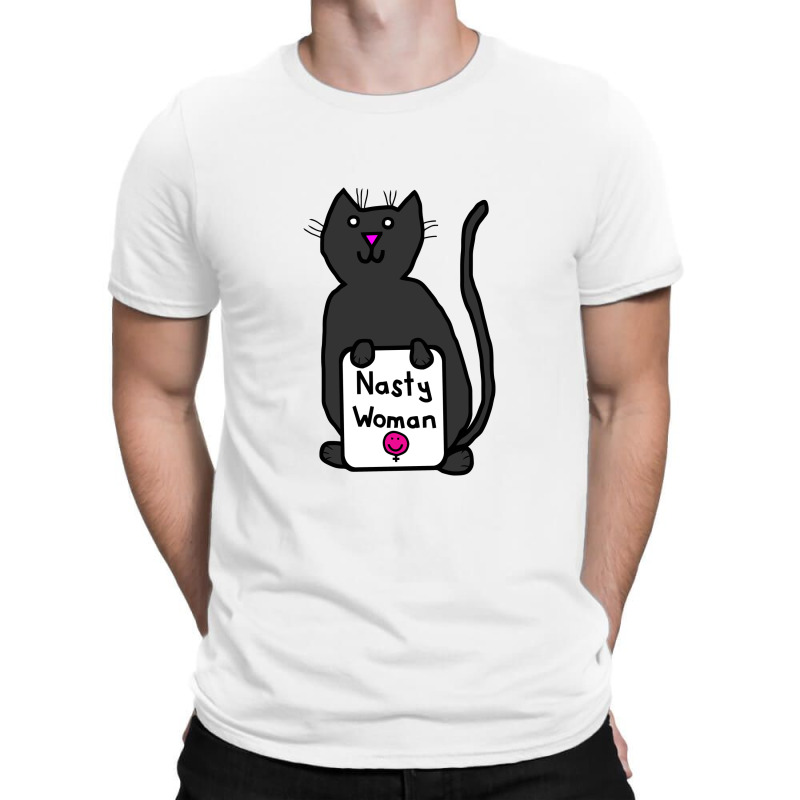 Cute Cat With Nasty Woman Sign  Kamala T-shirt | Artistshot